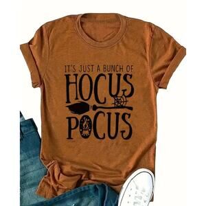 Burnt Orange Hocus Pocus Halloween Tee Shirt 3X NWT